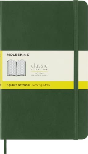 Moleskine Classic Squared Paper Notebook - Soft Cover and Elastic Closure Journal - Color Myrtle Green - Large 13 x 21 A5 - 192 Pages von Moleskine