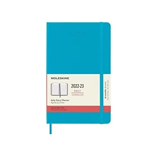 Moleskine - Daily Planner 18 Months 2022-2023, Daily Planner With Hard Cover And Elastic Closure, Size Large,13 x 21 cm, Color Blue von Moleskine