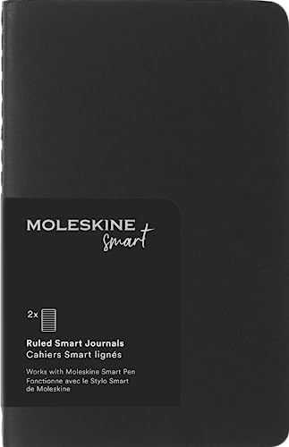 Moleskine Intelligentes Cahier-Journalset mit 2 Digitalen Cahiers mit Linierten Seiten, Kompatibel mit Pen +, Karteneinband, Taschenformat 9 x 14 cm, Schwarz, 64 Seiten von Moleskine