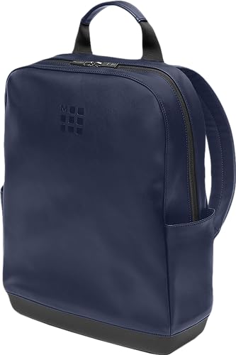 Moleskine Klassischer Rucksack aus Leder, Rucksack mit PC-Fach, geeignet für Tablet, Laptop bis zu 15 Zoll, Maße: 32 x 42 x 11 cm, Blau von Moleskine