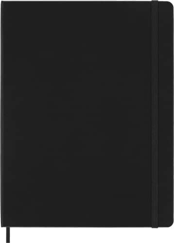 Moleskine - Klassisches Blanko Notizbuch - Hardcover mit Elastischem Verschlussband - Farbe Schwarz - Größe Extra Groß 19 x 25 cm - 208 Seiten von Moleskine