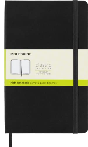 Moleskine - Klassisches Blanko Notizbuch - Hardcover mit Elastischem Verschlussband - Farbe Schwarz - Größe Groß 13 x 21 cm - 208 Seiten von Moleskine