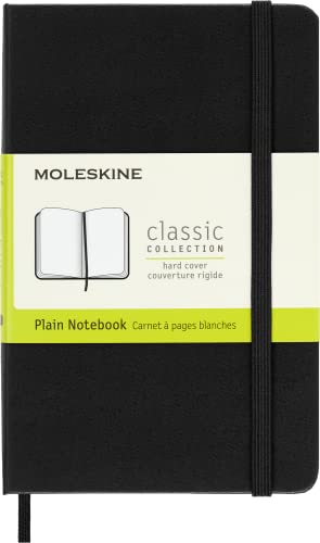 Moleskine - Klassisches Blanko Notizbuch - Hardcover mit Elastischem Verschlussband - Farbe Schwarz - Größe Pocket 9 x 14 cm - 208 Seiten von Moleskine