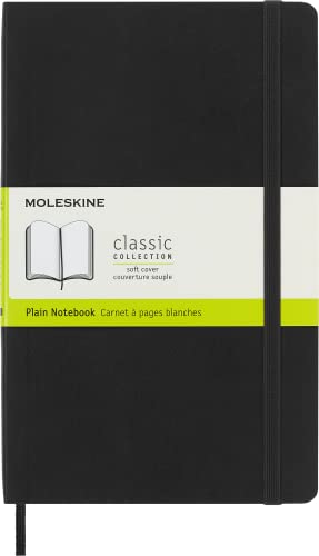 Moleskine - Klassisches Notizbuch, Blanko Seiten, Softcover und elastischer Verschluss, Größe 13 x 21 cm, Farbe Schwarz, 240 Seiten von Moleskine