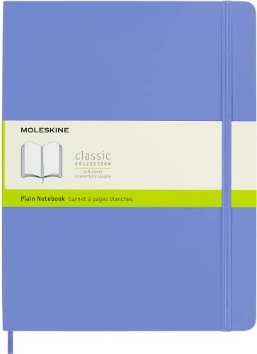 Moleskine - Klassisches Notizbuch, Notizbuch mit weißen Seiten, Weicher Einband und elastischer Verschluss, Größe XL 19 x 25 cm, Farbe Hortensienblau, 192 Seiten Moleskine - Klassisches Notizbuch, Notizbuch mit weißen Seiten, Weicher Einband und elastischer Verschluss, Größe XL 19 x 25 cm, Farbe Hortensienblau, 192 Seiten von Moleskine