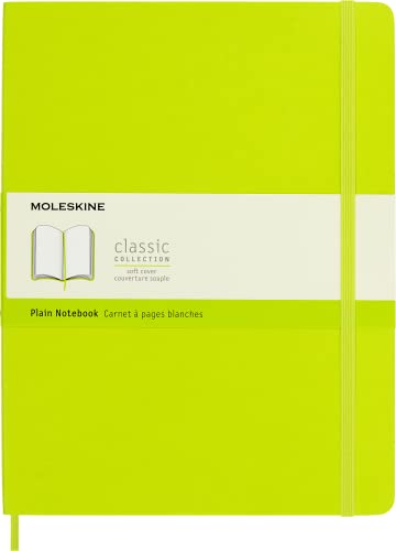 Moleskine - Klassisches Notizbuch, Blanko Seiten, Softcover und elastischer Verschluss, Größe 19 x 25 cm, Farbe Zitronengrün, 192 Seiten von Moleskine