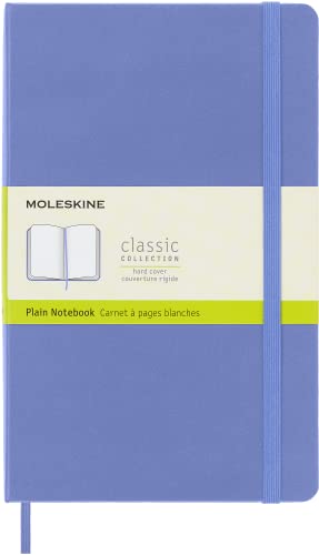 Moleskine - Klassisches Notizbuch, Blanko Seiten, fester Einband und elastischer Verschluss, Größe 13 x 21 cm, Farbe Hortensienblau, 240 Seiten von Moleskine