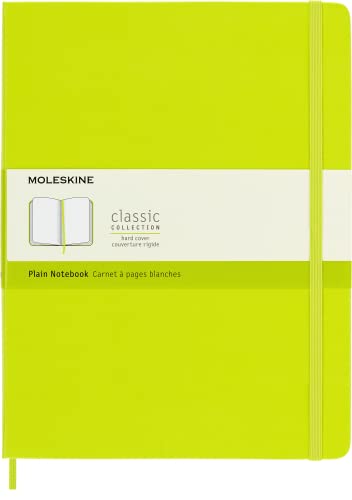 Moleskine - Klassisches Notizbuch, Blanko Seiten, fester Einband und elastischer Verschluss, Größe 19 x 25 cm, Farbe Zitronengrün, 192 Seiten von Moleskine