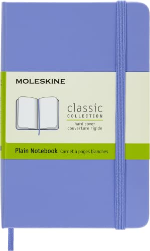 Moleskine - Klassisches Notizbuch, Blanko Seiten, fester Einband und elastischer Verschluss, Größe 9 x 14 cm, Farbe Hortensienblau, 192 Seiten von Moleskine