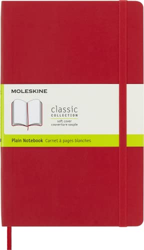 Moleskine Klassisches Notizbuch, Kariertes Papier, Weicher Einband und Gummibandverschluss, Extra-Large-Format 19 x 25 cm, 192 Seiten, Farbe Rot von Moleskine