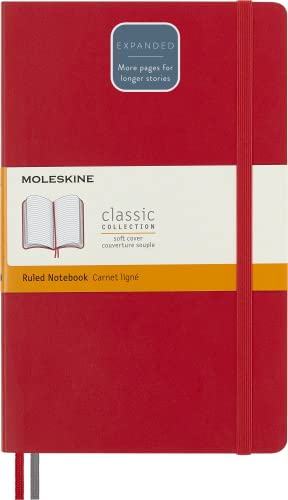 Moleskine - Klassisches Notizbuch, Linierte Seiten, Softcover und elastischer Verschluss, Größe 13 x 21 cm, Farbe Scharlachrot, 400 Seiten Moleskine - Klassisches Notizbuch, Linierte Seiten, Softcover und elastischer Verschluss, Größe 13 x 21 cm, Farbe Scharlachrot, 400 Seiten von Moleskine