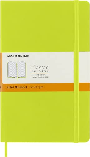 Moleskine - Klassisches Notizbuch, Linierte Seiten, Softcover und elastischer Verschluss, Größe 13 x 21 cm, Farbe Zitronengrün, 240 Seiten von Moleskine