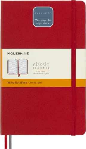 Moleskine - Klassisches Notizbuch, Linierte Seiten, fester Einband und elastischer Verschluss, Größe 13 x 21 cm, Farbe scharlachrot, 400 Seiten Moleskine - Klassisches Notizbuch, Linierte Seiten, fester Einband und elastischer Verschluss, Größe 13 x 21 cm, Farbe scharlachrot, 400 Seiten von Moleskine