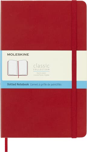 Moleskine - Klassisches Notizbuch mit Punktraster - Hardcover mit Elastischem Verschlussband - Farbe Scharlachrot - Größe A5 13 x 21 cm - 208 Seiten von Moleskine