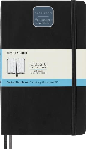 Moleskine - Klassisches erweitertes Notizbuch mit gepunktetem Papier - Weicher Umschlag und elastischer Verschluss - Farbe Schwarz - Größe Groß 13 x 21 A5 - 400 Seiten Moleskine - Klassisches erweitertes Notizbuch mit gepunktetem Papier - Weicher Umschlag und elastischer Verschluss - Farbe Schwarz - Größe Groß 13 x 21 A5 - 400 Seiten von Moleskine