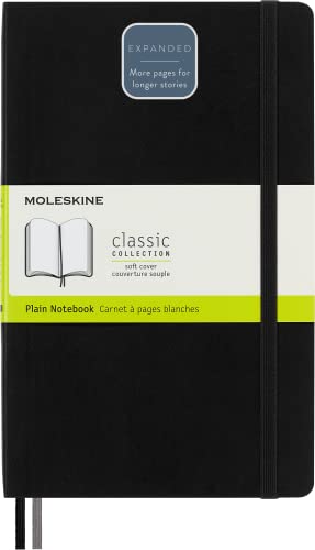Moleskine - Klassisches erweitertes Notizbuch mit glattem Papier - Weicher Umschlag und elastischer Verschluss - Farbe Schwarz - Größe Groß 13 x 21 A5 - 400 Seiten von Moleskine