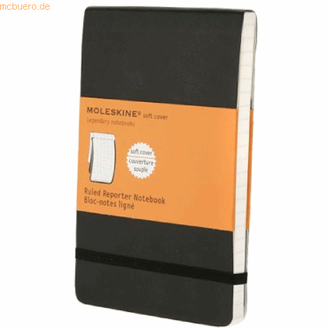 Moleskine Notizblock Reporter Pocket A6 9x14cm liniert Softcover schwa von Moleskine