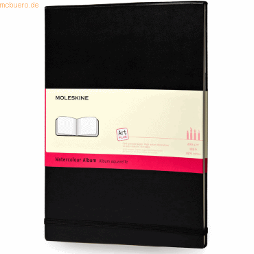 Moleskine Notizbuch Aquarellpapier A4 200g/qm 30 Blatt Hardcover schwa von Moleskine