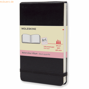 Moleskine Notizbuch Aquarellpapier Pocket A6 200g/qm 30 Blatt Hardcove von Moleskine