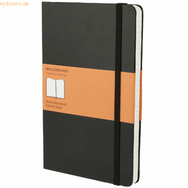 Moleskine Notizbuch Classic A5 120 Blatt liniert schwarz von Moleskine