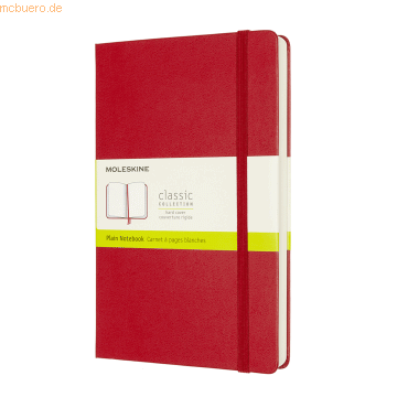 Moleskine Notizbuch Large A5 blanko 200 Blatt Hardcover scharlachrot von Moleskine