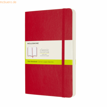 Moleskine Notizbuch Large A5 blanko 200 Blatt Softcover scharlachrot von Moleskine