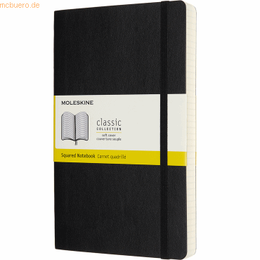 Moleskine Notizbuch Large A5 kariert 200 Blatt Softcover schwarz von Moleskine