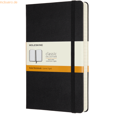 Moleskine Notizbuch Large A5 liniert 200 Blatt Hardcover schwarz von Moleskine