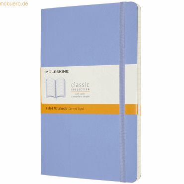 Moleskine Notizbuch Large A5 liniert Softcover hortensienblau von Moleskine