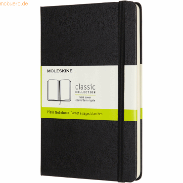 Moleskine Notizbuch Medium 11,5x18cm blanko Hardcover 104 Blatt schwar von Moleskine