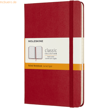 Moleskine Notizbuch Medium 11,5x18cm liniert Hardcover 104 Blatt schar von Moleskine