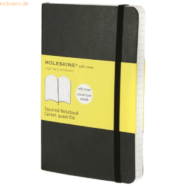 Moleskine Notizbuch P A6 9x14cm kariert Softcover schwarz von Moleskine