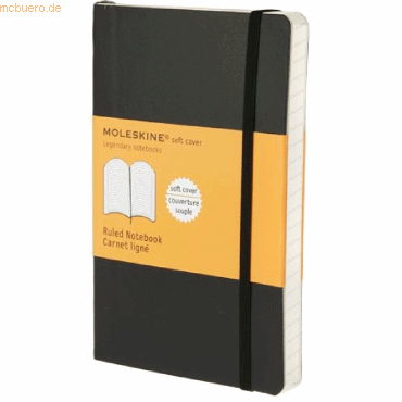 Moleskine Notizbuch P A6 9x14cm liniert Softcover schwarz Moleskine Notizbuch P A6 9x14cm liniert Softcover schwarz von Moleskine