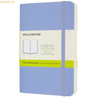 Moleskine Notizbuch Pocket A6 blanko Softcover hortensienblau von Moleskine