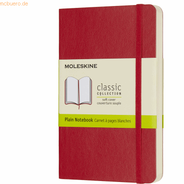 Moleskine Notizbuch Pocket A6 blanko Softcover scharlachrot von Moleskine