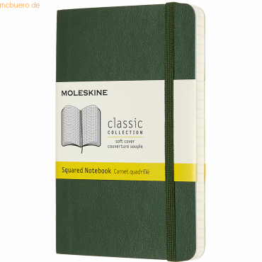 Moleskine Notizbuch Pocket A6 kariert Softcover myrtengrün von Moleskine