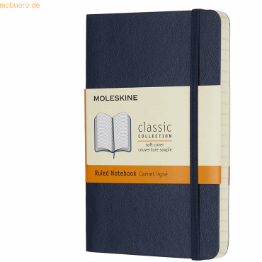 Moleskine Notizbuch Pocket A6 liniert Softcover saphir von Moleskine
