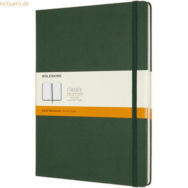 Moleskine Notizbuch XL 19x25cm liniert Hardcover 96 Blatt myrtengrün Moleskine Notizbuch XL 19x25cm liniert Hardcover 96 Blatt myrtengrün von Moleskine