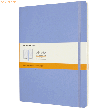 Moleskine Notizbuch XL 19x25cm liniert Softcover hortensienblau von Moleskine