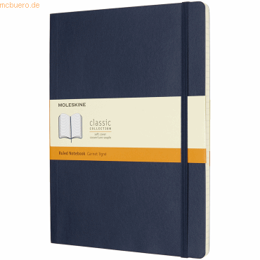 Moleskine Notizbuch XL 19x25cm liniert Softcover saphir von Moleskine