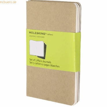 Moleskine Notizheft Cahier P A6 9x14cm VE=3 Stück blanko packpapierbra Moleskine Notizheft Cahier P A6 9x14cm VE=3 Stück blanko packpapierbra von Moleskine