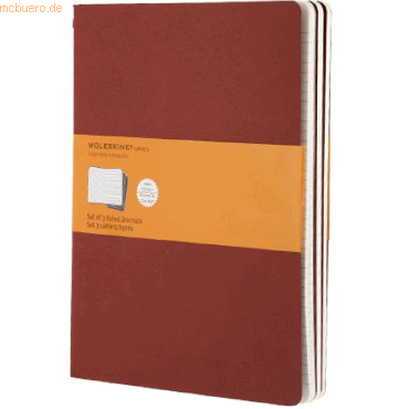 Moleskine Notizheft Cahier XL 19x25cm VE=3 Stück liniert preiselbeerro Moleskine Notizheft Cahier XL 19x25cm VE=3 Stück liniert preiselbeerro von Moleskine