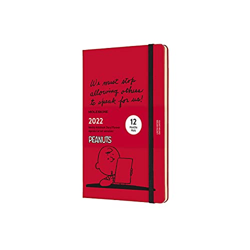 Moleskine Peanuts 12 Monate Wochenkalender, Wochenplaner 2022 in limitierter Sonderausgabe Charlie Brown, fester Einband, Format Groβ 13 x 21 cm, 144 Seiten von Moleskine