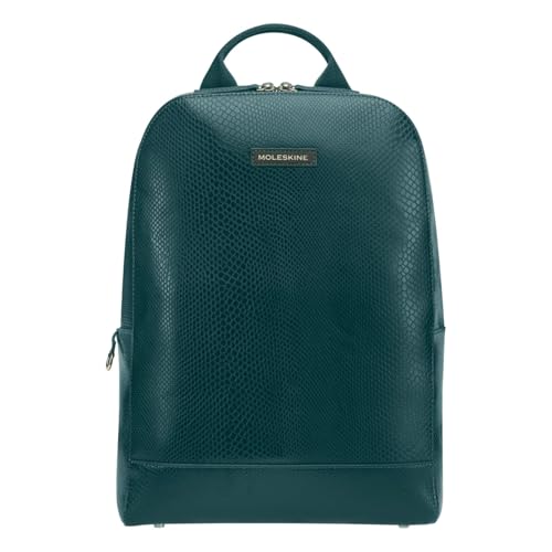 Moleskine Precious and Ethical Rucksack, Rucksack aus Außenmaterial mit Pythoneffekt VEGEA mit Gerätefach, Tasche, Shopper und Schlüsselring Enthalten, Abmessungen 26 x 37 x 9 cm, Farbe Grün Moleskine Precious and Ethical Rucksack, Rucksack aus Außenmaterial mit Pythoneffekt VEGEA mit Gerätefach, Tasche, Shopper und Schlüsselring Enthalten, Abmessungen 26 x 37 x 9 cm, Farbe Grün von Moleskine