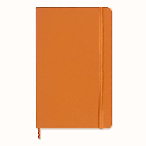 Moleskine Precious & Ethical Notizbuch, mit einer einer Geschenkbox, veganem Einband, Klettverschluss, Großformat 13 x 21 cm, Farbe Orange von Moleskine