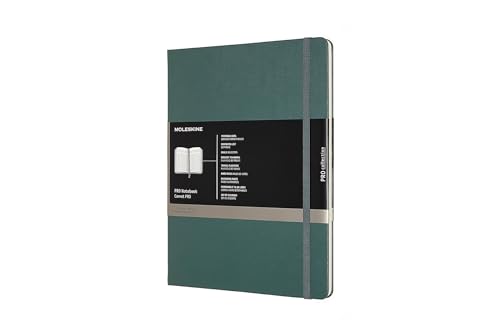 Moleskine Pro Notebook Professionelles Arbeitsnotizbuch (Hardcover mit Elastischem Verschluss, Extra Groß 19 x 25 cm, 192 Seiten) waldgrün von Moleskine