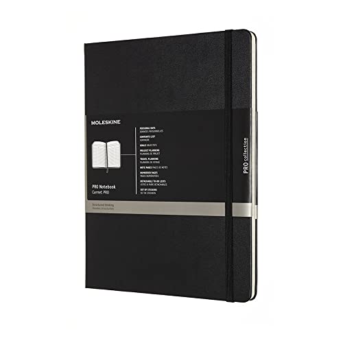 Moleskine Pro-Notizbuch, professionelles Büro-Notizbuch, Hardcover, XL-Format 13 x 21 cm, Farbe Schwarz von Moleskine