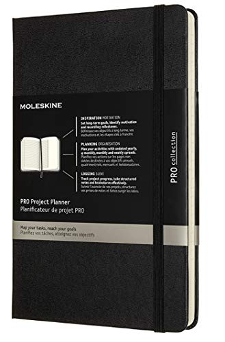 Moleskine - Pro Projektplaner und Notizbuch, Professioneller Terminkalender, Produktivität für Projekte und Projektmanagement, Hardcover, Format 13 x 21 cm, Farbe Schwarz, 288 Seiten von Moleskine