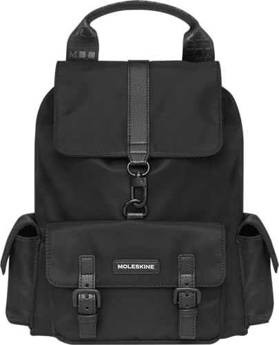 Moleskine Rucksack Klein Kollektion The Legendary, Rucksack Für Arbeit Und Universität Mit Gepolsterte Laptoptasche Aus 100% Recyceltem Material Maße 33 x 32 x 12 cm, Farbe Schwarz Moleskine Rucksack Klein Kollektion The Legendary, Rucksack Für Arbeit Und Universität Mit Gepolsterte Laptoptasche Aus 100% Recyceltem Material Maße 33 x 32 x 12 cm, Farbe Schwarz von Moleskine