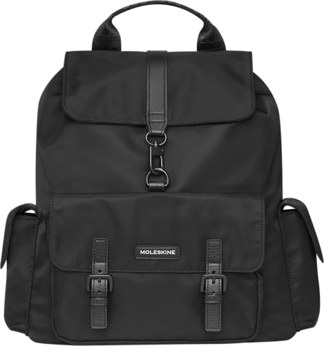 Moleskine Rucksack Medium Kollektion The Legendary, Rucksack Für Arbeit Und Universität Mit Gepolsterte Laptoptasche Aus 100% Recyceltem Material, Größe 39,5 x 39 x 15 cm, Farbe Schwarz Moleskine Rucksack Medium Kollektion The Legendary, Rucksack Für Arbeit Und Universität Mit Gepolsterte Laptoptasche Aus 100% Recyceltem Material, Größe 39,5 x 39 x 15 cm, Farbe Schwarz von Moleskine
